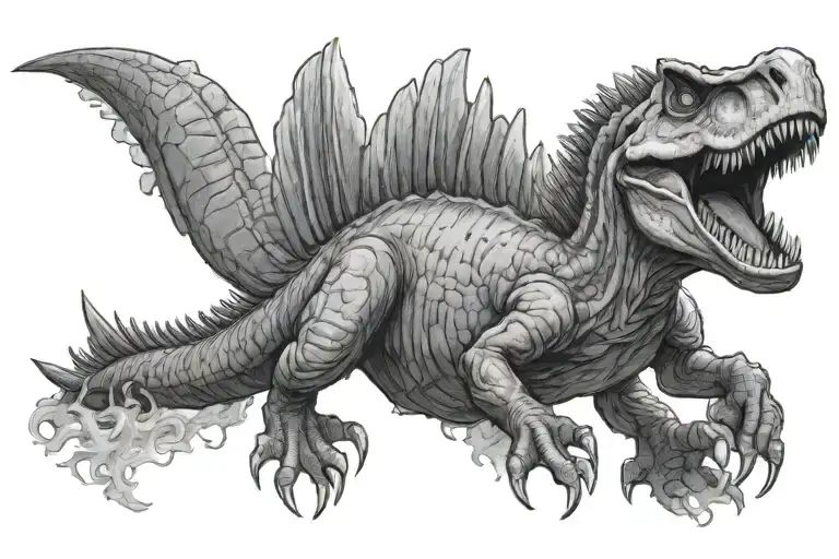 spinosaurus tattoo design idea