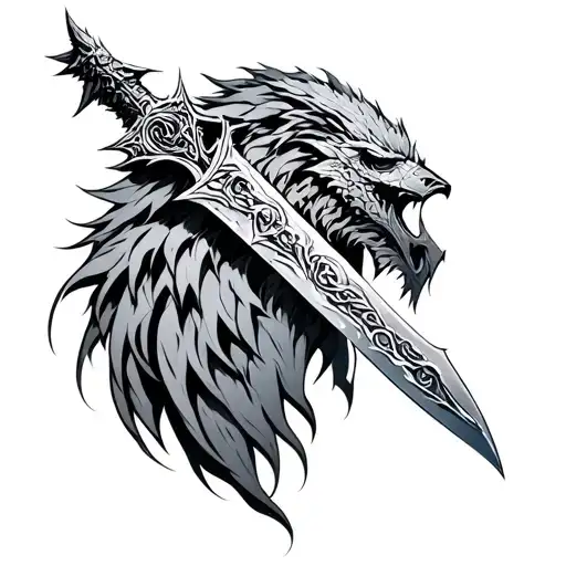 game of thrones aryas blade  tattoo design idea