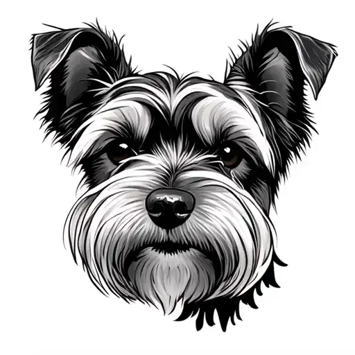 schnauzer mini black tattoo design idea