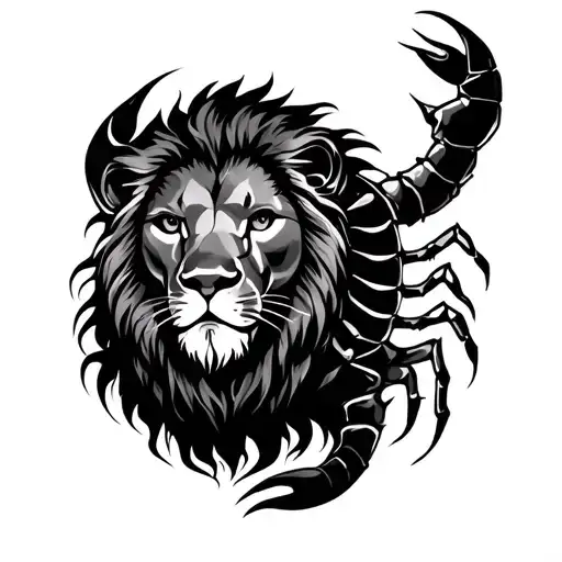 lion and scorpion tattoo tattoo design idea