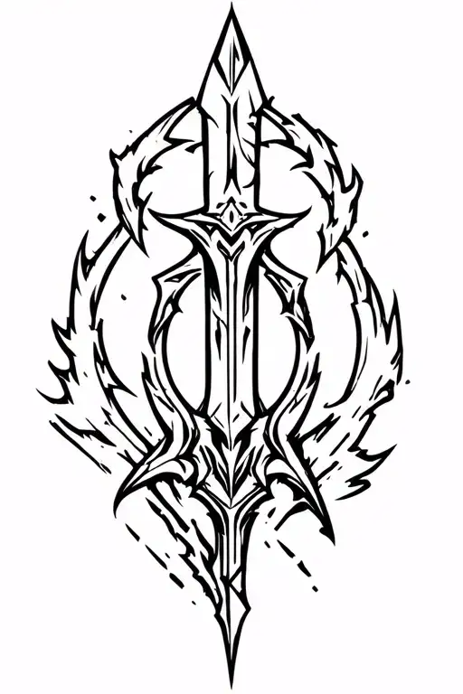 Frostmourne world of warcraft tattoo design idea