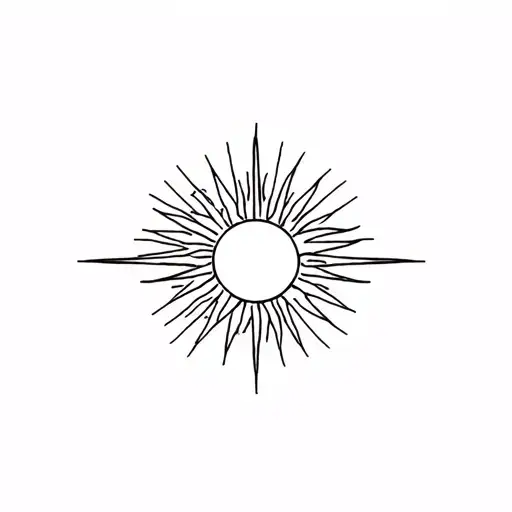 sun over a vortex shedding tattoo design idea