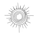 sun over a vortex shedding tattoo design idea