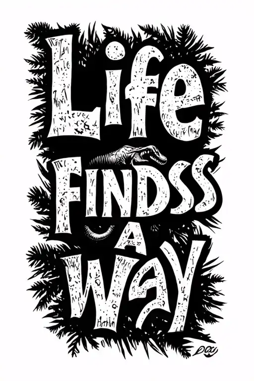 "Life Finds A Way" jurassic park 1993 film tattoo design idea