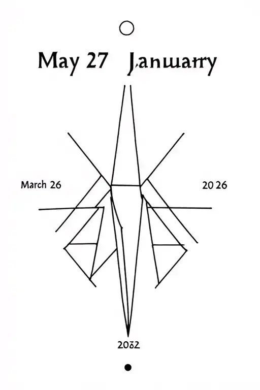 Important dates with geometric shapes: May 5, January 27 and March 26 tattoo design idea