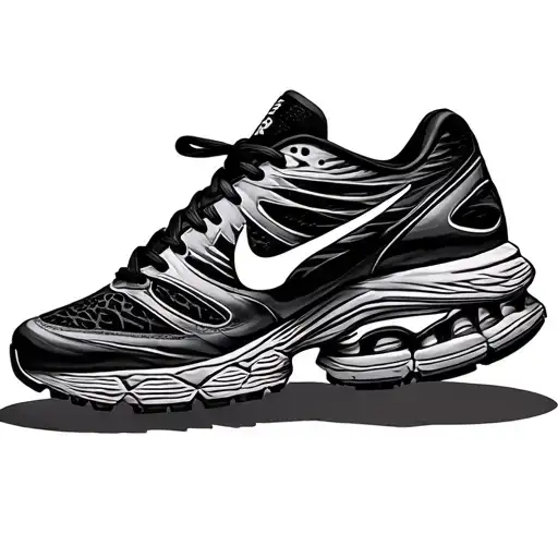 running shoes tattoo design idea