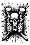 drumsticks with rip dad tattoo design idea