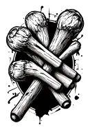 drumsticks with rip dad tattoo design idea