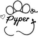 "Pyper" I'd like a paw print with a heart as one of the top pads and an anchor somehow incorperated, the words in nautical rope tattoo design idea