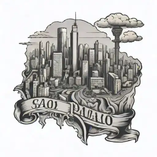 sao paulo and parana state shape made tattoo design idea