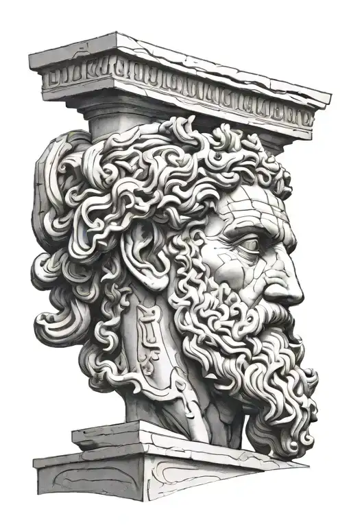 ancient greece and sculpture tattoo design idea