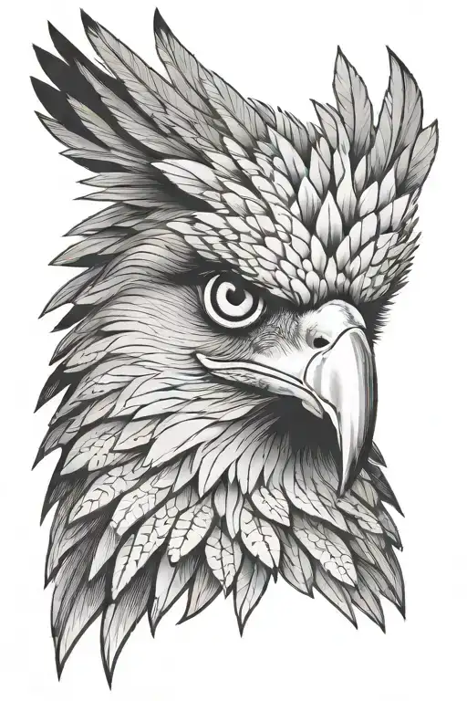 philippine eagle head tattoo design idea
