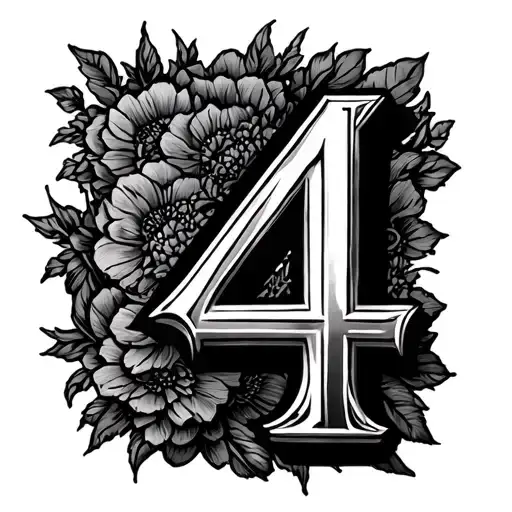 Roman Numeral 4 tattoo design idea