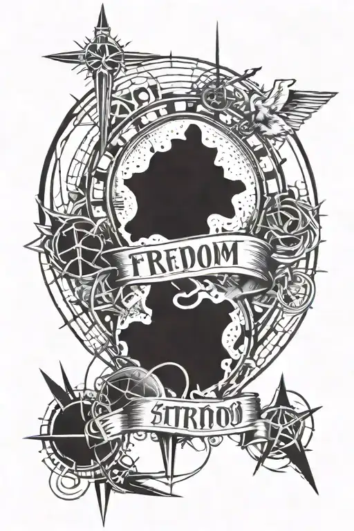 Film negative tattos with freedom, strength, struggle, pain, life motives tattoo design idea