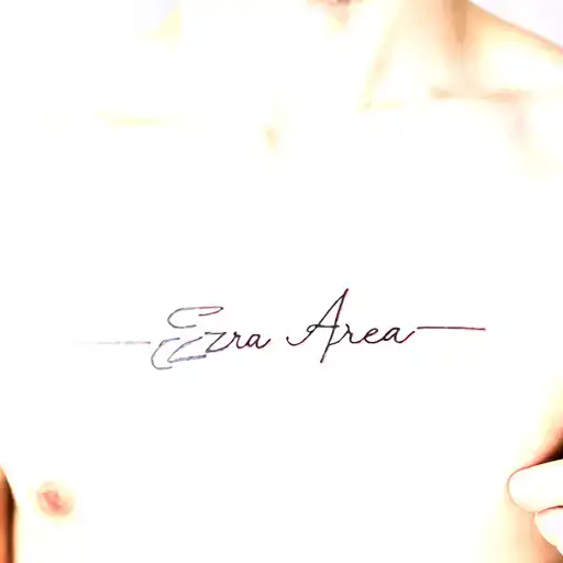 Ezra and Area name tattoo on chest for dad tattoo design idea