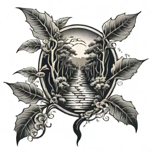 narrow path tattoo design idea