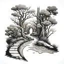 narrow path tattoo design idea