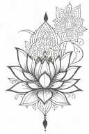 lotus mandela chandelier tattoo design idea
