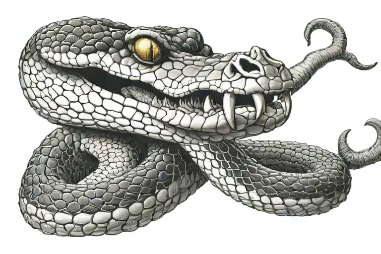 King Cobra wrapped around neck with mouth open in the front of the neck tattoo design idea