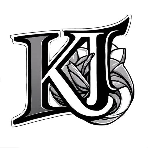 K and J intertwined tattoo design idea