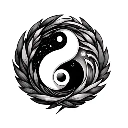 virgo picses yin yang tattoo design idea