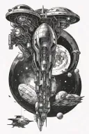 interstellar docking scene tattoo design idea