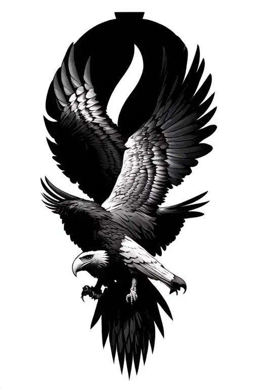 eagle wings spread tattoo design idea