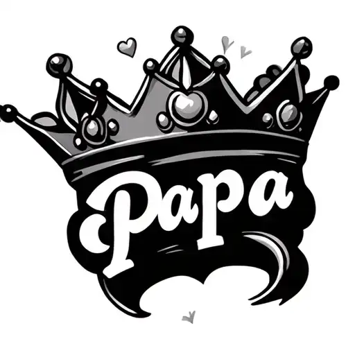 "Love PaPa" princess crown tattoo design idea