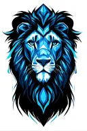lion, blue sea, mountain tattoo design idea