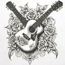 guitar memorial piece for dad tattoo design idea
