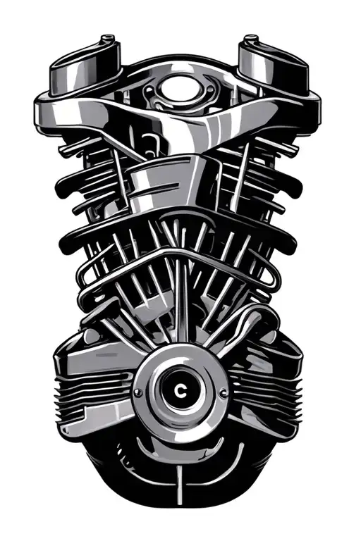 v8 engine intertwined tattoo design idea