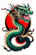 dragon cherry  man tattoo design idea