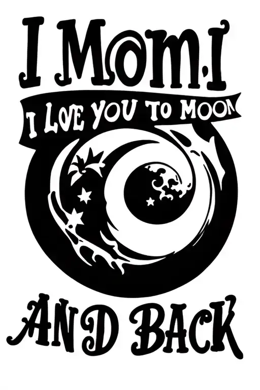 Mom I Love You To The Moon And Back tattoo tattoo design idea