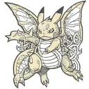 pikachu riding charizard tattoo design idea