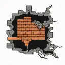 brick wall under skin tattoo design idea