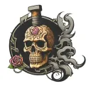 brick wall under skin tattoo design idea