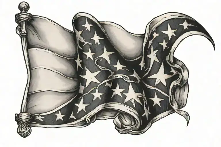 rebel flag intertwined tattoo design idea