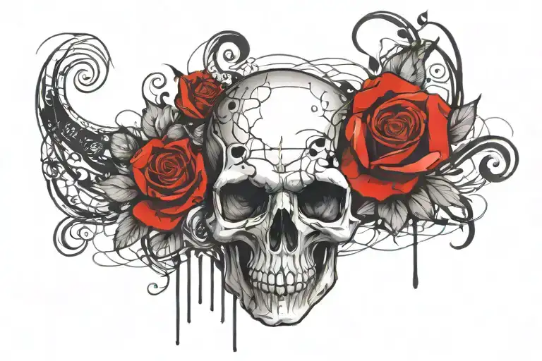 skull and rose garter belt tattoo design tattoo design idea