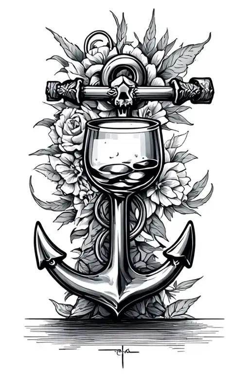 altar 22 anchor whiskey glass apron tattoo design idea