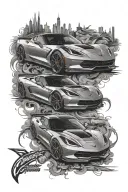 Corvette C8 tattoo design idea