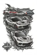 Corvette C8 tattoo design idea