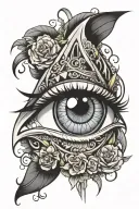 Gothic eye with eyeline tattoo design idea