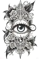 Gothic eye with eyeline tattoo design idea