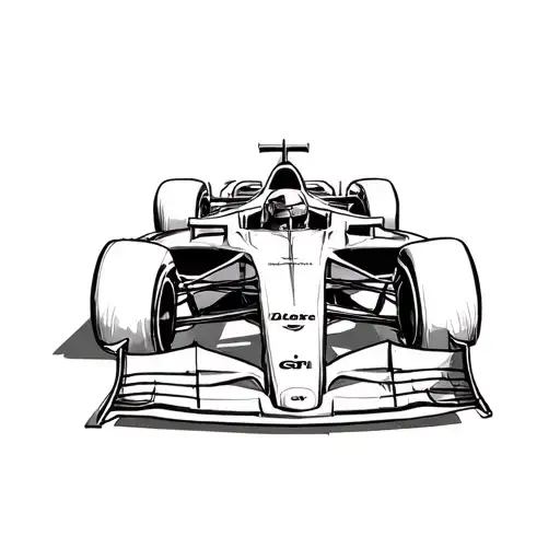 Formula 1 Car Racing tattoo design idea