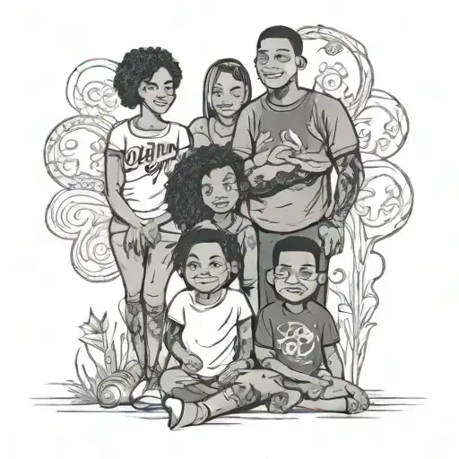 Family:  Kristin, Jazmyn, Jalen Journey Jr. tattoo design idea