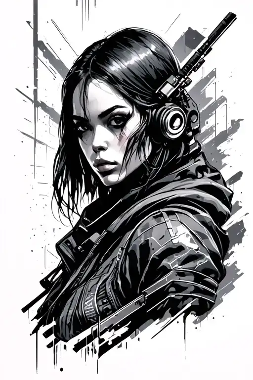 Cyberpunk 2077 tattoo design idea