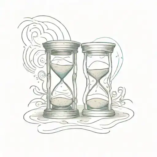 night and day hour glass with sand tattoo design idea