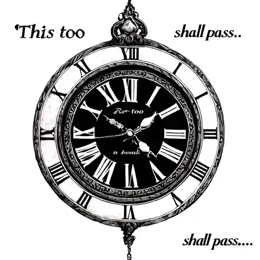 "This too shall pass…" "This too shall pass…" simple roman clock tattoo design idea