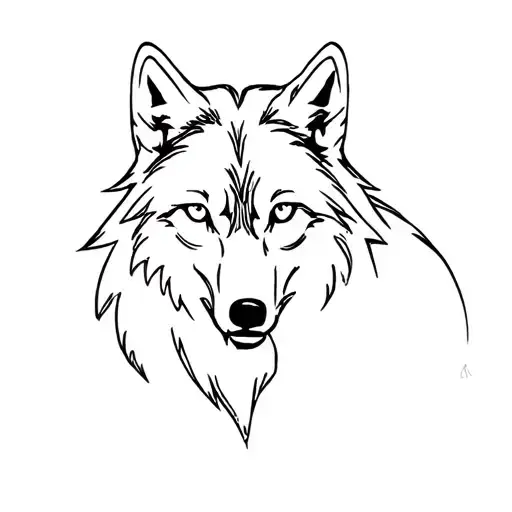 wolf silhouette tattoo design idea