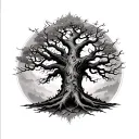 Haunted Tree tattoo design idea